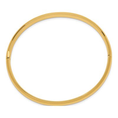 14K Yellow Gold Hinged Oval Bangle Bracelet – view 3