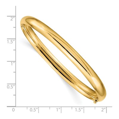 14K Yellow Gold Hinged Oval Bangle Bracelet – view 4