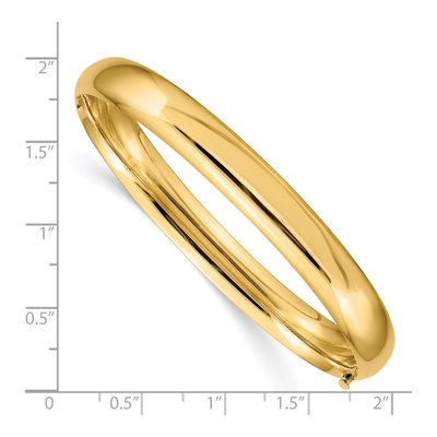 14K Yellow Gold High-Polish Hinged Bangle Bracelet – view 4