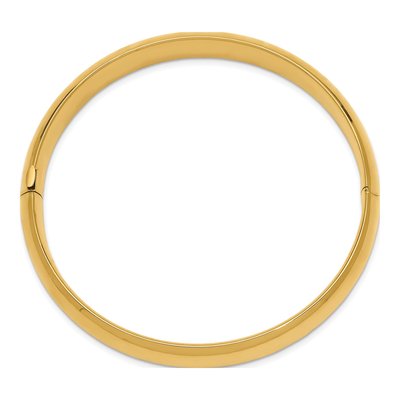 14K Yellow Gold Hinged Oval Bangle Bracelet – view 3