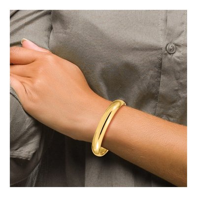 14K Yellow Gold Hinged Oval Bangle Bracelet – view 5