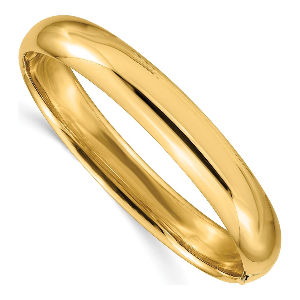 14K Yellow Gold Hinged Oval Bangle Bracelet