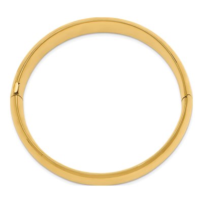 14K Yellow Gold Hinged Oval Bangle Bracelet – view 3