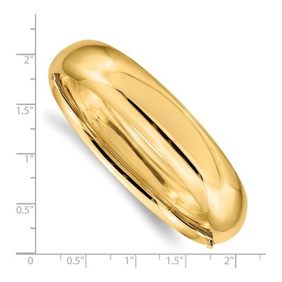14K Yellow Gold Hinged Oval Bangle Bracelet – view 4