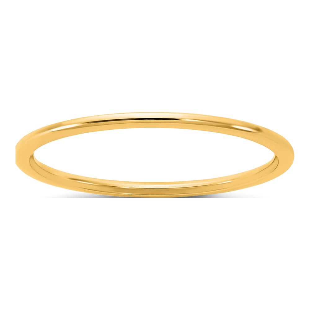 14K Yellow Gold 1mm Half Round Band Size 4.5