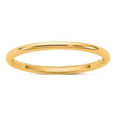 14K Yellow Gold 1.5mm Half Round Wedding Band