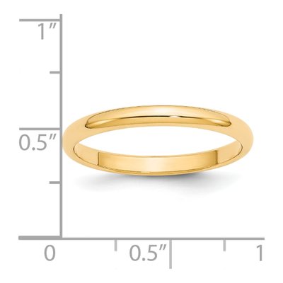 14K Yellow Gold 2.5mm Half Round Wedding Band – view 4