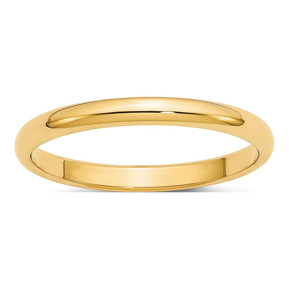 14K Yellow Gold 2.5mm Half Round Wedding Band