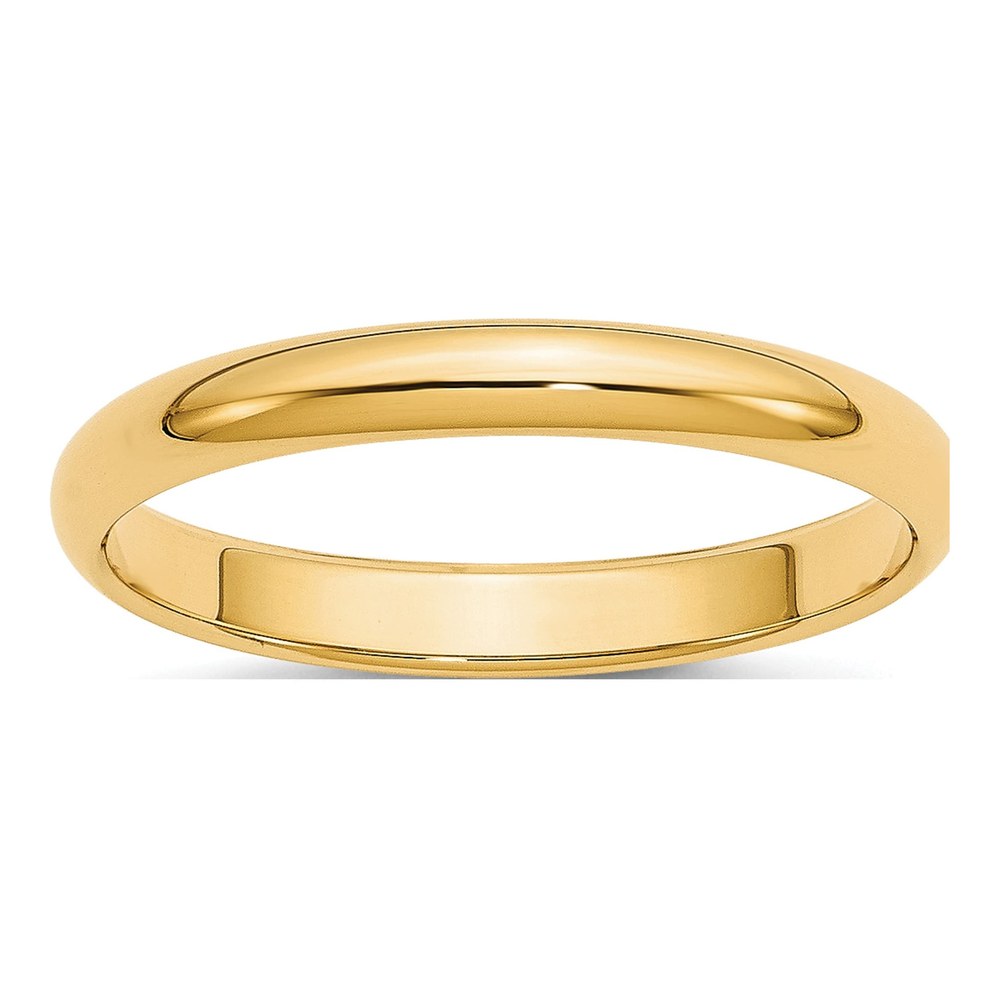 14K Yellow Gold 3mm Half-Round Wedding Band