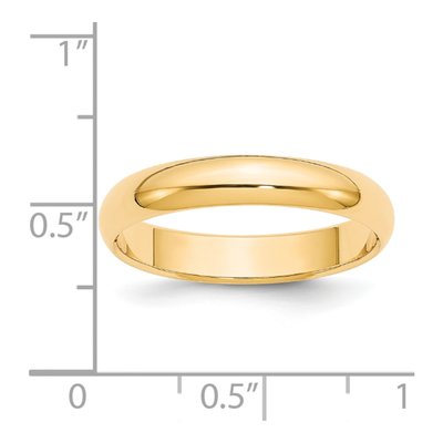 14K Yellow Gold 4mm Half-Round Wedding Band – view 4