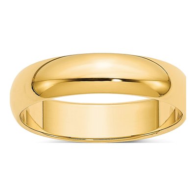 14K Yellow Gold 4.5mm Half Round Wedding Band