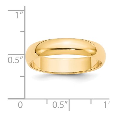 14K Yellow Gold 5mm Half-Round Wedding Band – view 5