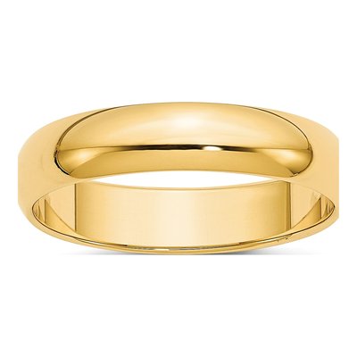 14K Yellow Gold 5mm Half-Round Wedding Band
