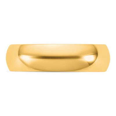 14K Yellow Gold 5.5mm Half Round Wedding Band – view 3