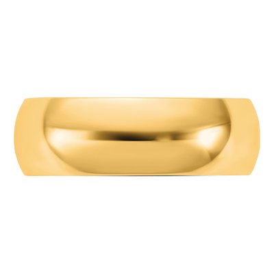 14K Yellow Gold 6.5mm Half Round Wedding Band – view 3