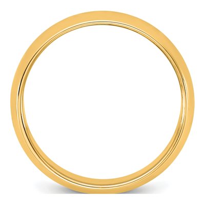 14K Yellow Gold 6.5mm Half Round Wedding Band – view 2