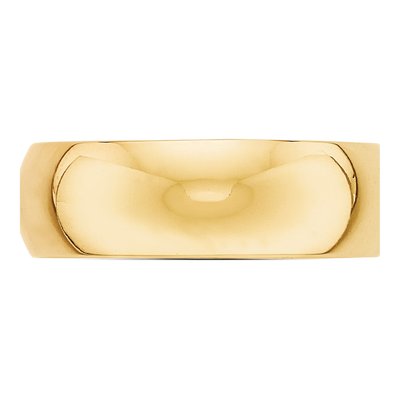 14K Yellow Gold 7mm Half-Round Wedding Band – view 3