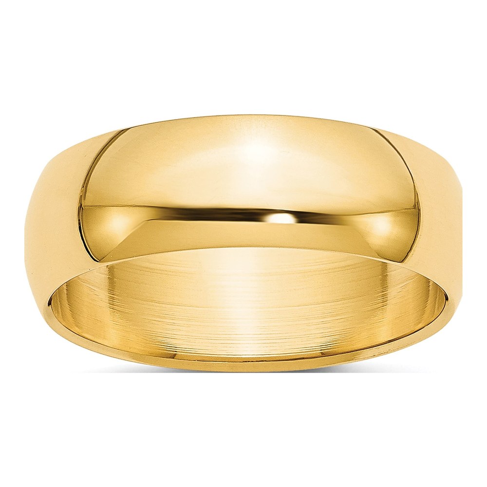 14K Yellow Gold 7mm Half-Round Wedding Band