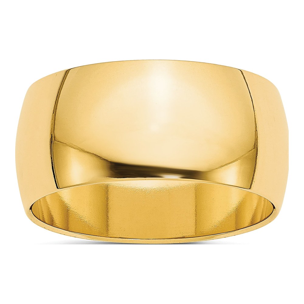 14K Yellow Gold 9mm Half Round Band Size 6.5