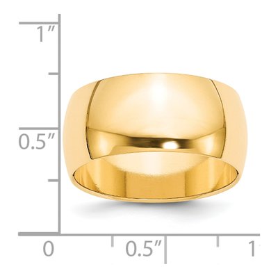 14K Yellow Gold 10mm Half-Round Wedding Band – view 4