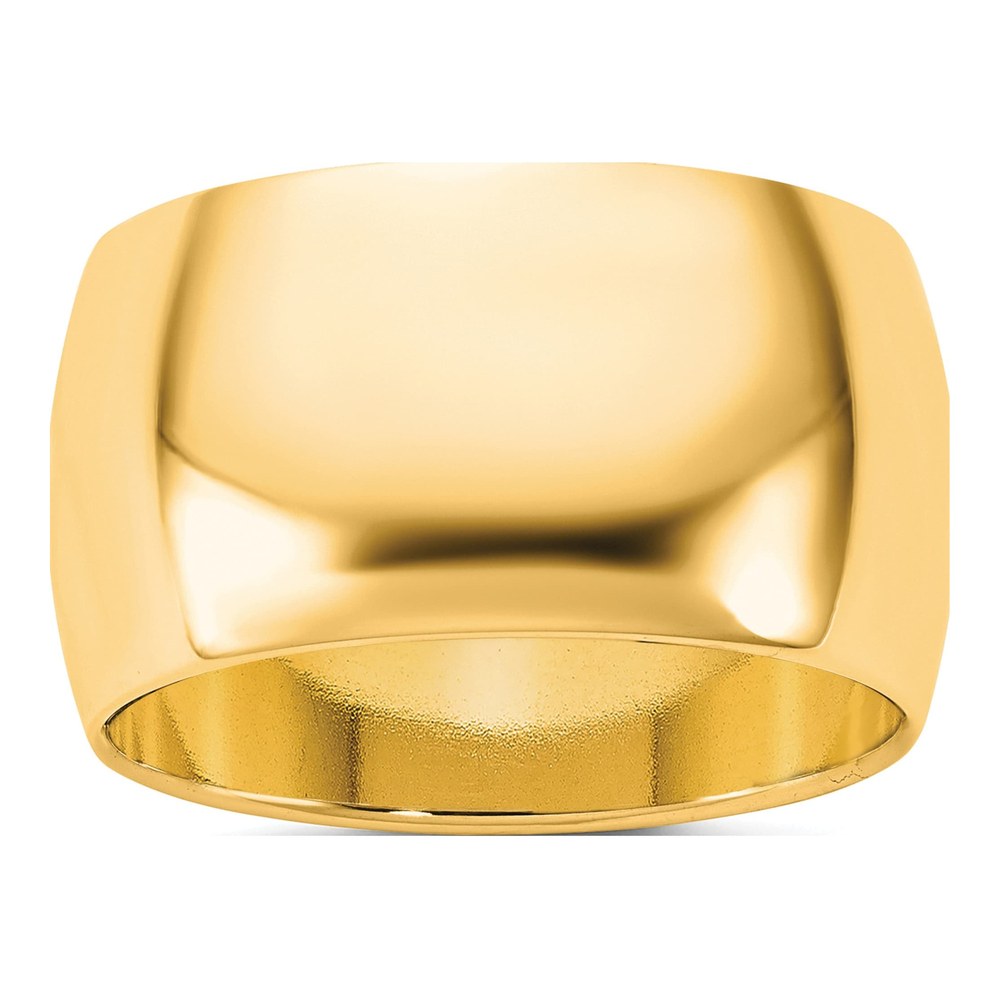 14K Yellow Gold 11mm Half Round Band Size 6.5