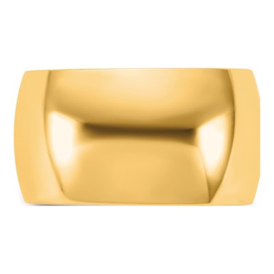 14K Yellow Gold 11mm Half Round Wedding Band – view 3
