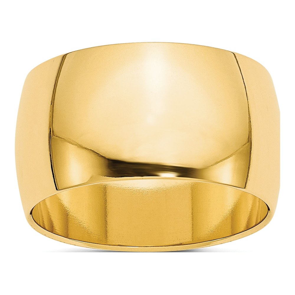 14K Yellow Gold 12mm Half Round Wedding Band