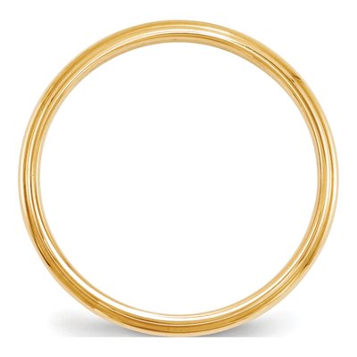 14K Yellow Gold 2.5mm Half Round Wedding Band – view 3