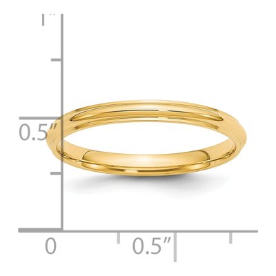14K Yellow Gold 2.5mm Half Round Wedding Band – view 5