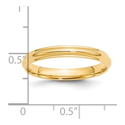 14K Yellow Gold 3mm Half Round Wedding Band – view 5