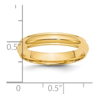 14K Yellow Gold 4mm Half Round Wedding Band – view 4