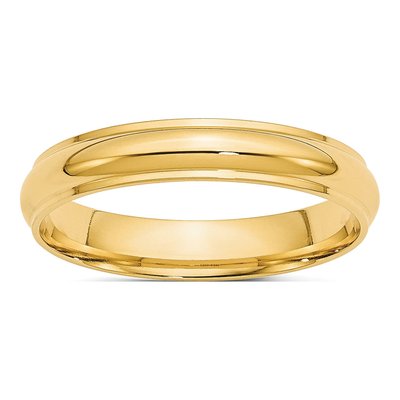 14K Yellow Gold 4mm Half Round Wedding Band