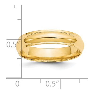 14K Yellow Gold 5mm Half Round Wedding Band – view 5