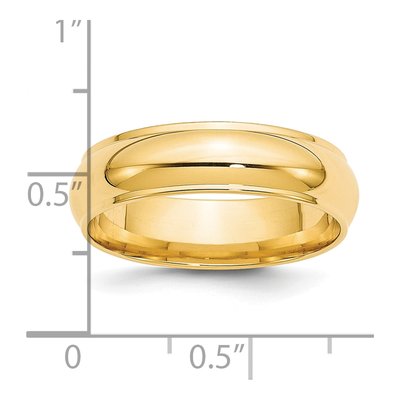 14K Yellow Gold 6mm Half Round Wedding Band – view 5