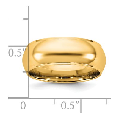 14K Yellow Gold 7mm Half-Round Edge Wedding Band – view 4
