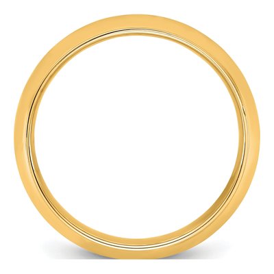 14K Yellow Gold 7mm Half Round Wedding Band – view 2