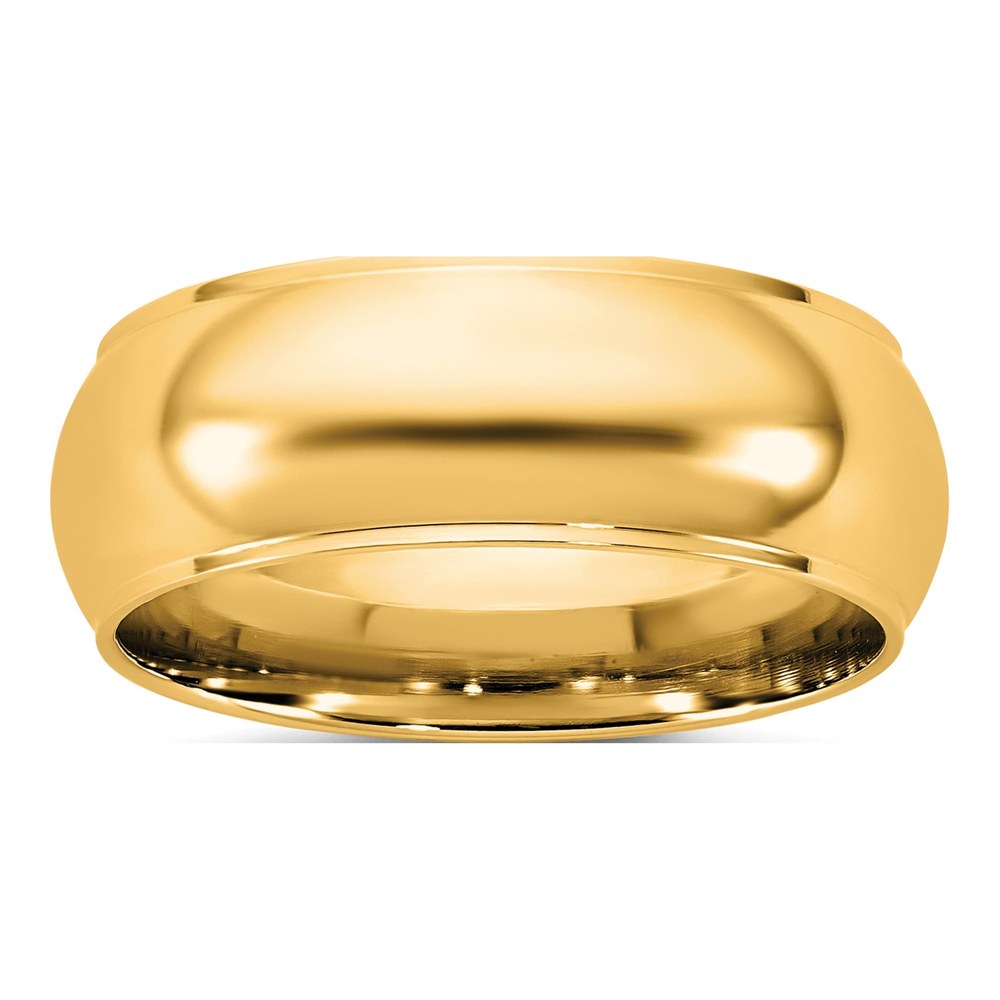 14K Yellow Gold 7mm Half Round With Edge Band Size 6.5