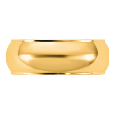 14K Yellow Gold 7mm Half Round Wedding Band – view 3