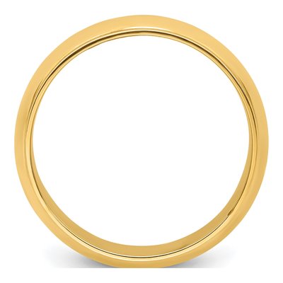14K Yellow Gold 8mm Half Round Wedding Band – view 3
