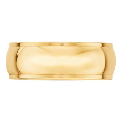 14K Yellow Gold 8mm Half Round Wedding Band – view 4
