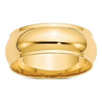 14K Yellow Gold 8mm Half Round Wedding Band