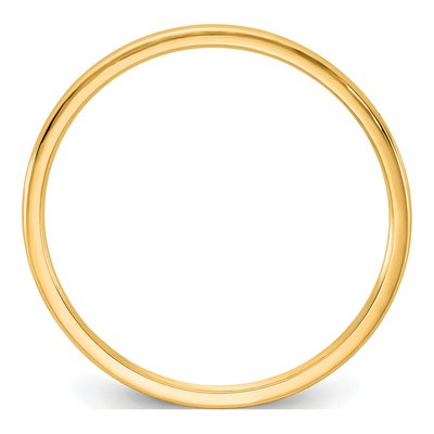 14K Yellow Gold 1mm Half Round Wedding Band – view 2