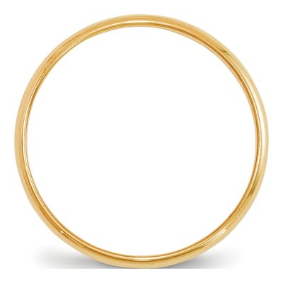14K Yellow Gold 2mm Half Round Wedding Band – view 3
