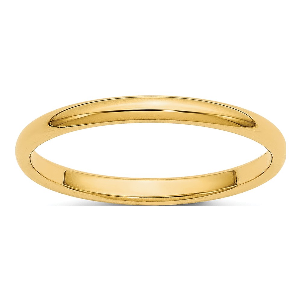 14K Yellow Gold 2mm Half Round Wedding Band