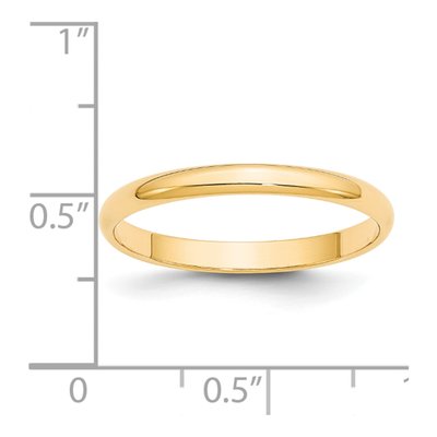 14K Yellow Gold 2.5mm Half Round Wedding Band – view 4