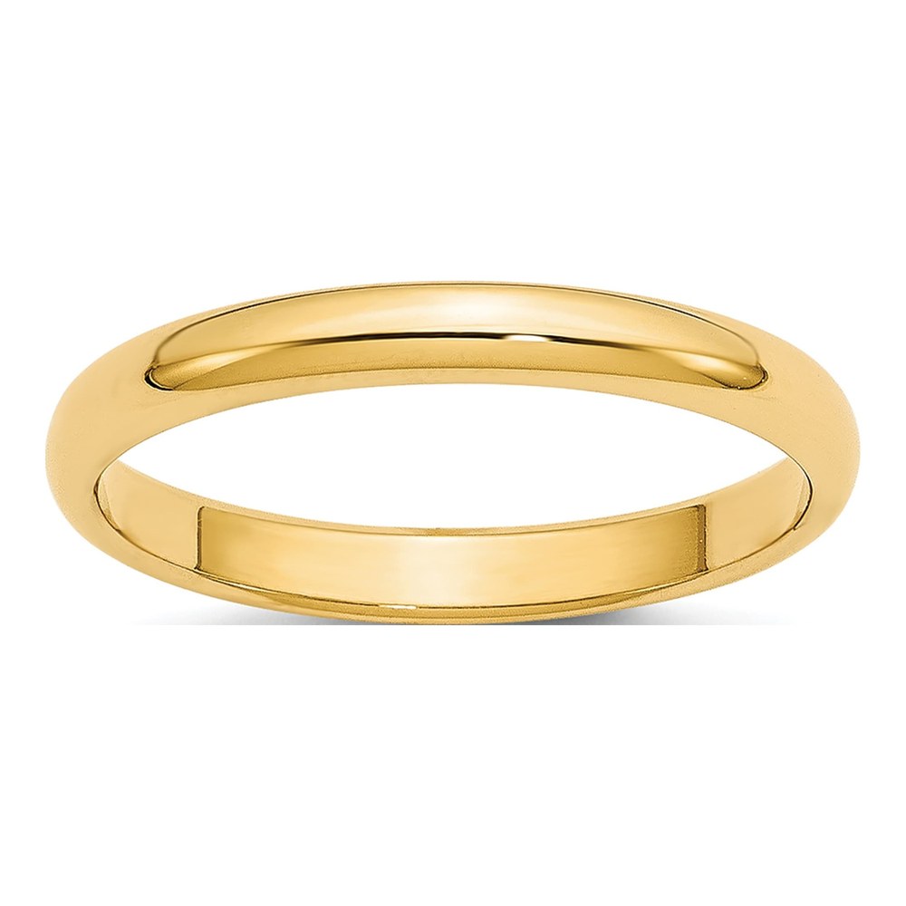 14K Yellow Gold 2.5mm Half Round Wedding Band