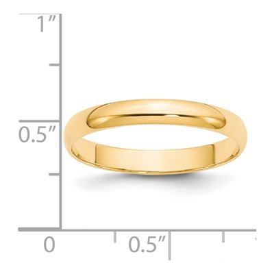 14K Yellow Gold 3mm Half Round Wedding Band – view 4