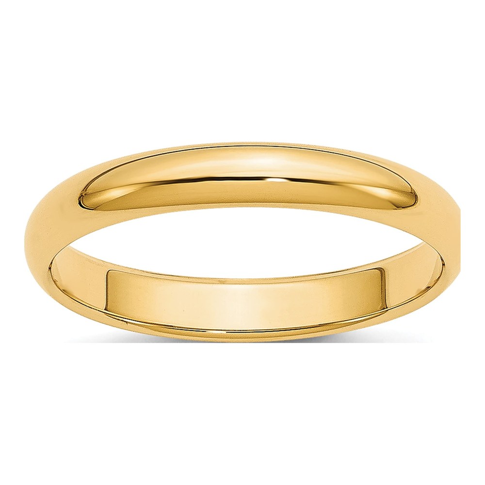 14K Yellow Gold 3mm Half Round Wedding Band