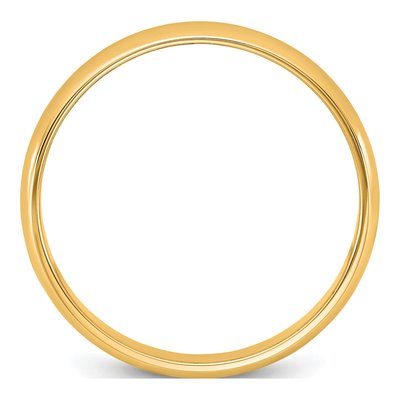 14K Yellow Gold 3.5mm Half Round Wedding Band – view 2