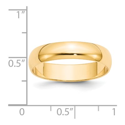 14K Yellow Gold 5mm Domed Wedding Band – view 3